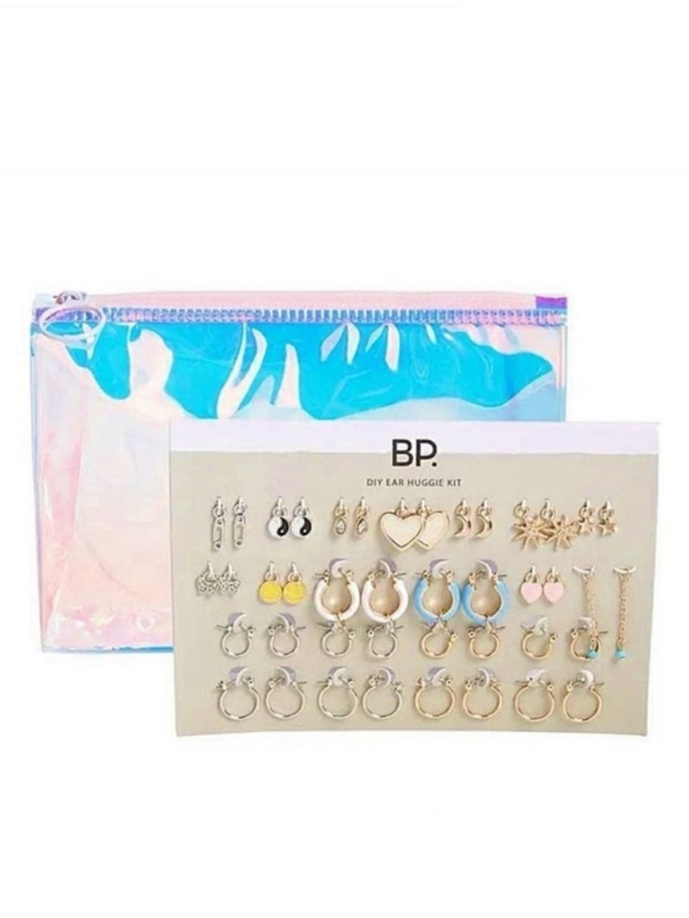 BP. Nordstrom DIY Ear Huggie Kit Gold Tone Hoop Earrings Charms Gift Set NWT